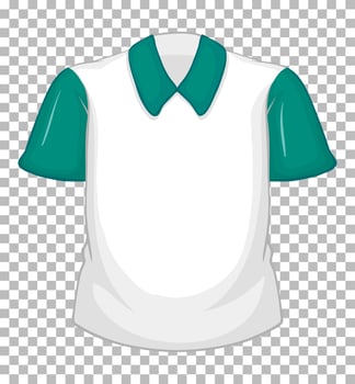 Blank white shirt with green short sleeves vector