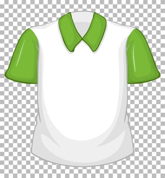 Blank white shirt with green short sleeves vector