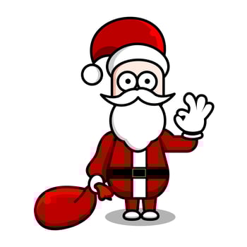 Santa ready to distribute Christmas gifts cartoon vector