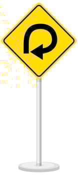 Yellow traffic warning sign on white background vector