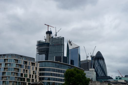 London, England, 2020 - Construction on buildings in the city photo