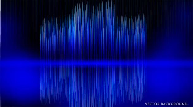 Black background with parallel blue lines vector