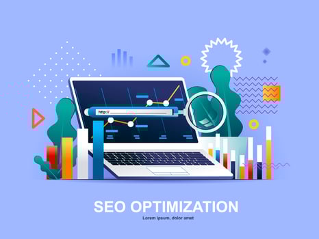 SEO optimization flat concept with gradients vector