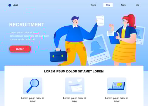 Recruitment flat landing page vector