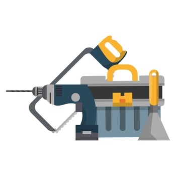 Tools set and hardware cartoon icon vector