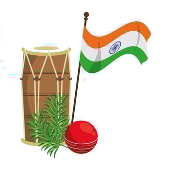 India independence day emblems cartoons vector
