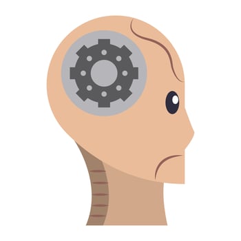 Humanoid cyborg avatar cartoon character vector