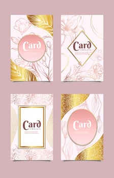 Beautiful Hand Drawn Flower Card Templates vector