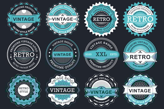 Collection of retro sale labels vector