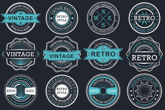 Collection of retro sale labels vector
