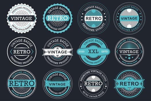 Collection of retro sale labels vector