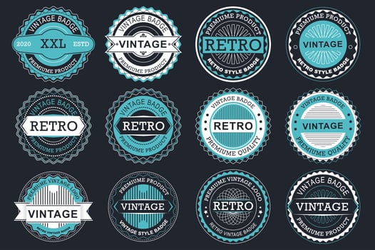 Collection of retro sale labels vector
