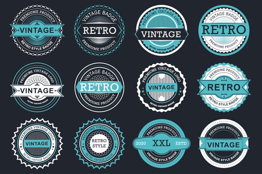 Collection of retro sale labels vector