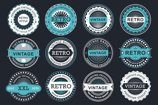 Collection of retro sale labels vector