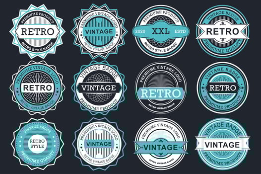 Collection of retro sale labels vector