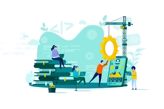 App development concept in flat style vector