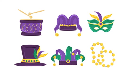 Mardi Gras Festivity Elements vector