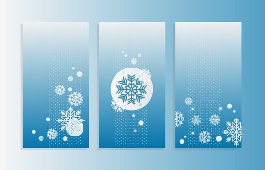 Icy Blue and Frosty white Snowflake Banner vector