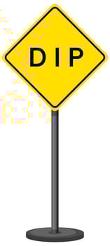 Yellow traffic warning sign on white background vector