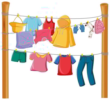 Isolated clothes on the rack display vector