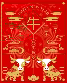 Chinese New Year, 2021 poster vector