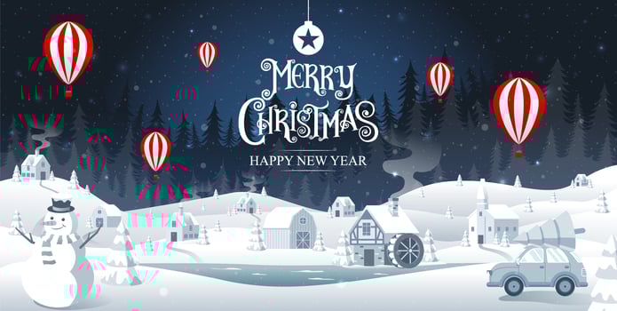 Merry Christmas and Happy New Year background vector