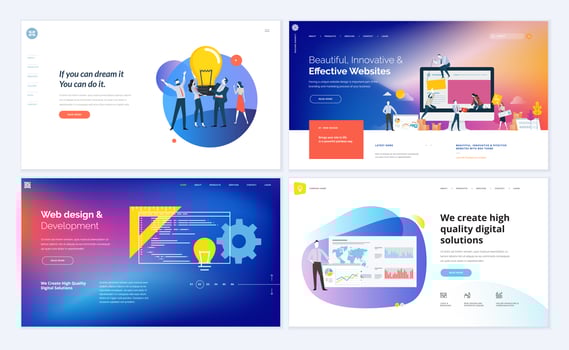 Set of web page design templates vector