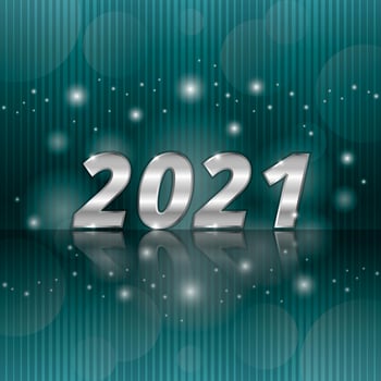 Sparkle Silver 2021 New Year vector