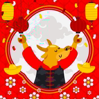 Chinese Ox New Year Background vector