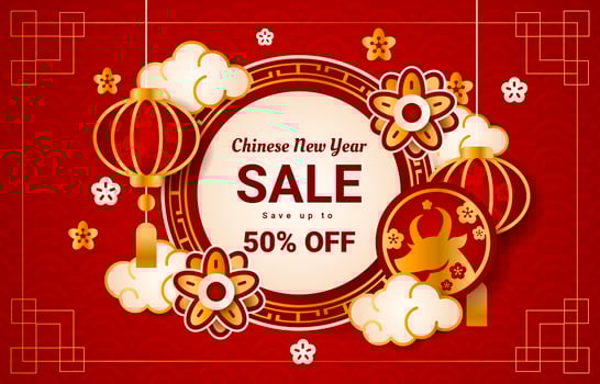 Chinese New Year Sale vector