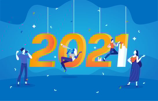People Preparing a New Year Party vector