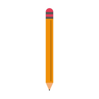 Pencil with eraser  isolated cartoon vector