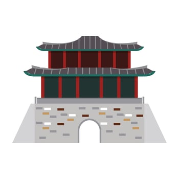 Oriental palace cartoon vector