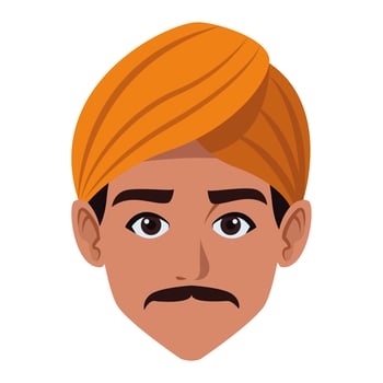 Man face avatar cartoon vector