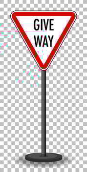 Red traffic sign on transparent background vector