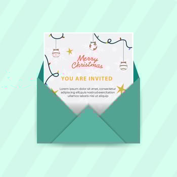 Christmas greeting card, invitation template vector
