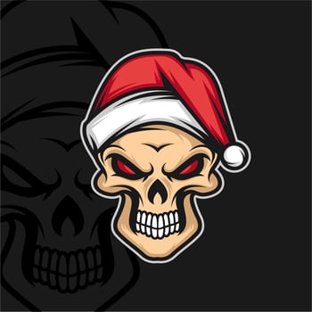 Skull Santa vector design