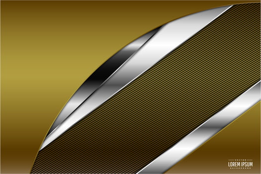 Modern gold and silver metallic background vector