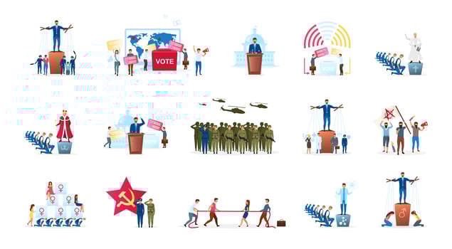 Political system metaphor vector