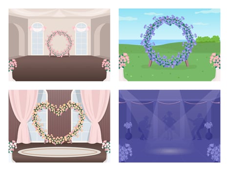 Decorated wedding venue set vector