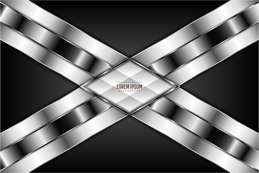 Modern silver and black abstract metallic background vector