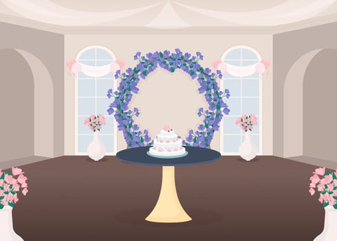 Banquet hall and cake vector