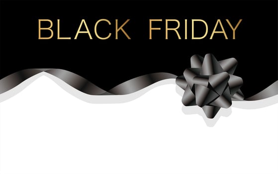 Black Friday Sale Design with Bow and Ribbon vector
