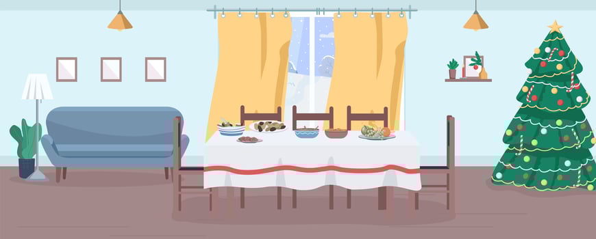 Festive dinner scene vector
