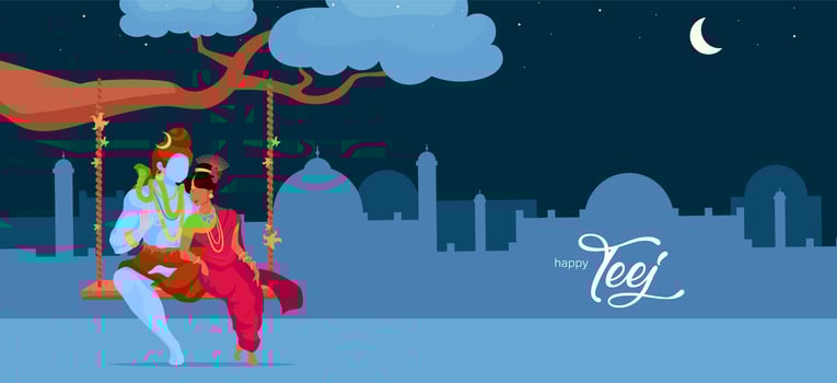Hindu deity in love vector