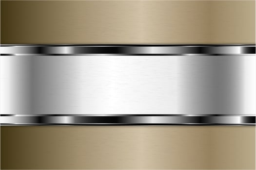 Modern gold and silver metallic background vector