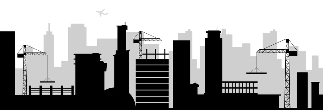City building black silhouette vector