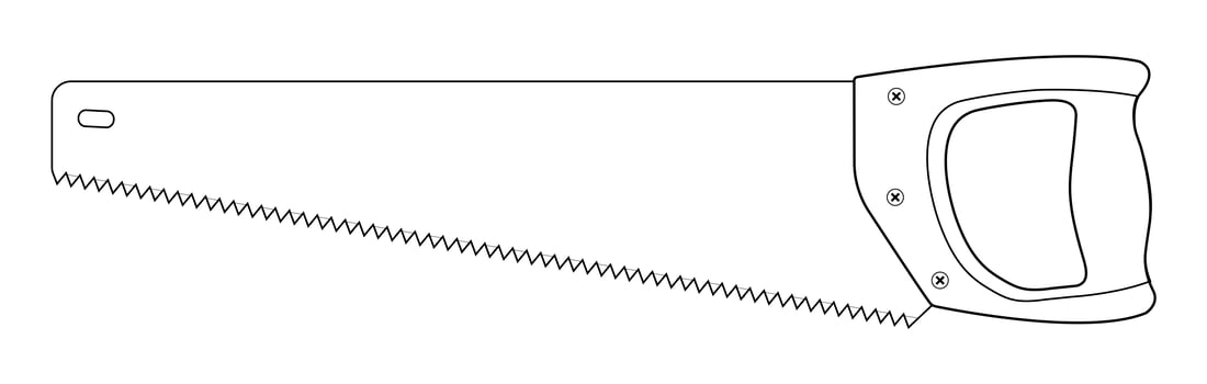 Hand saw woodworking instrument icon. vector