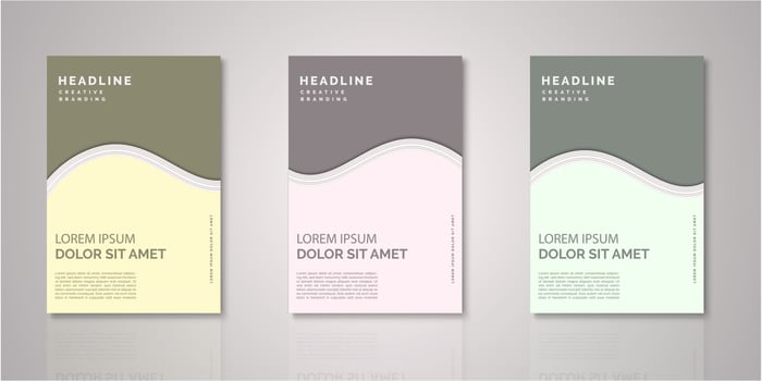 Set of curved border covers vector