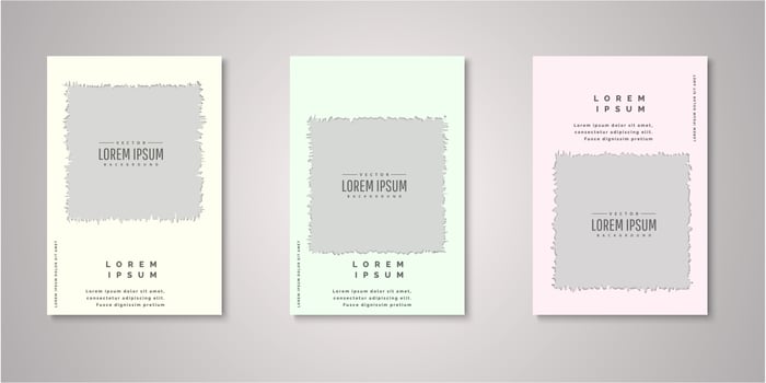 Set of ripped square watercolor covers vector